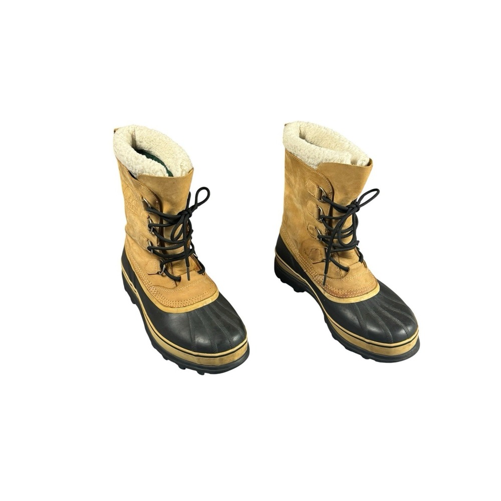 SOREL Caribou Boots Men 10 Waterproof Insulated Snow Leather NM1000 281 28cm